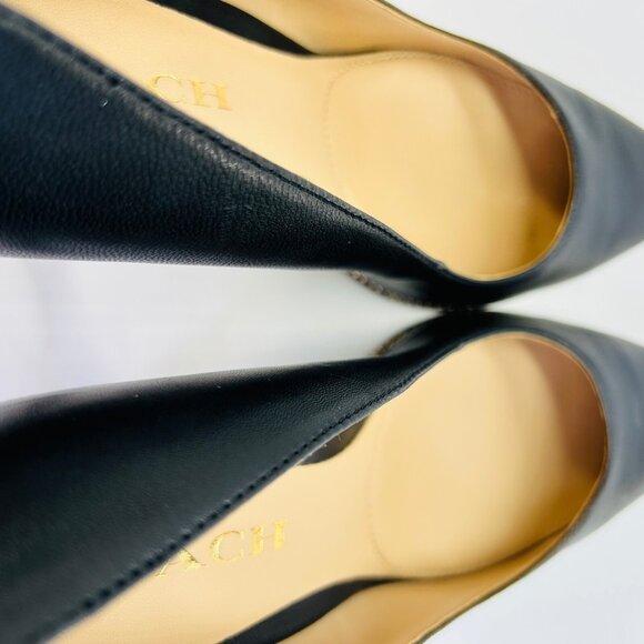 Coach Samantha Leather Black Pump Size 8B Studded Pointed Toe High Heel - Picture 11 of 16